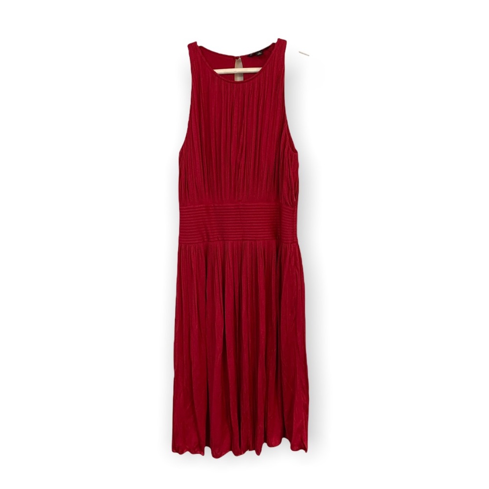NWOT Banana Republic | Size 10 - Pleated Red Raspberry Dress 55% Silk
